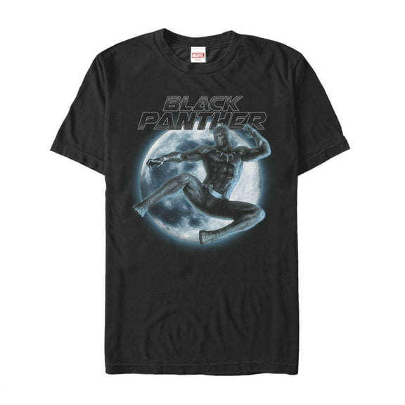 Men's Marvel Black Panther Full Moon  Graphic Tee Black 5X Large