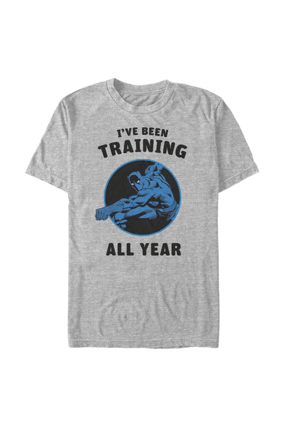Men's Marvel Black Panther I've Been Training All Year Graphic Tee Athletic Heather 3X Large
