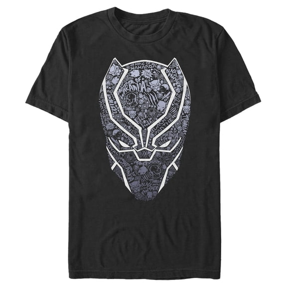 Men's Marvel Black Panther Icon Mask Graphic Tee Black 2X Large