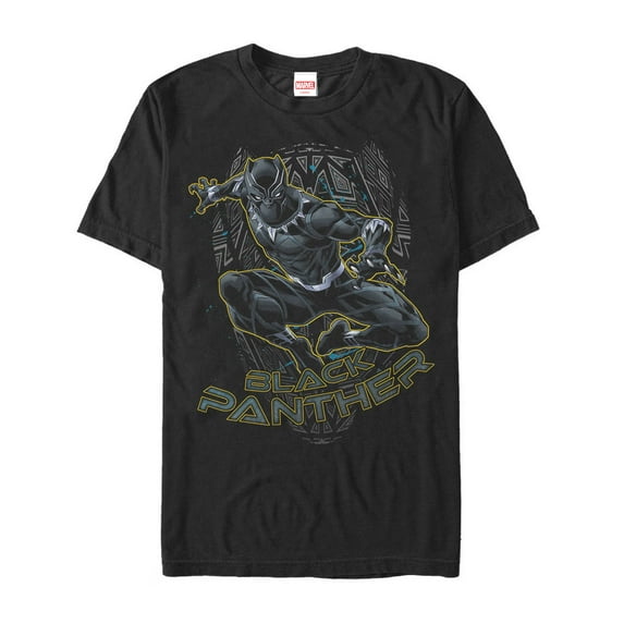Men's Marvel Black Panther Mask Outline Graphic Tee Black X Large