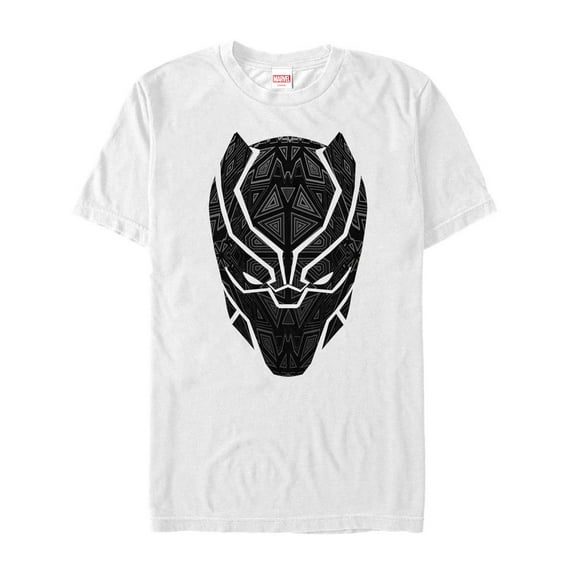 Men's Marvel Black Panther Ornate Mask  Graphic Tee White Medium