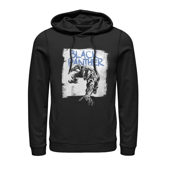 Men's Marvel Black Panther Paint Print Pull Over Hoodie Black 3X Large