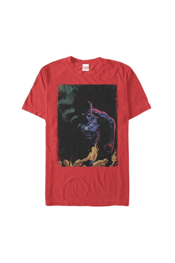 Men's Marvel Black Panther Shadows Graphic Tee Red Large