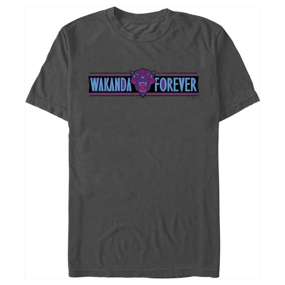 Men's Marvel Black Panther Wakanda Forever Banner Phrase T-Shirt