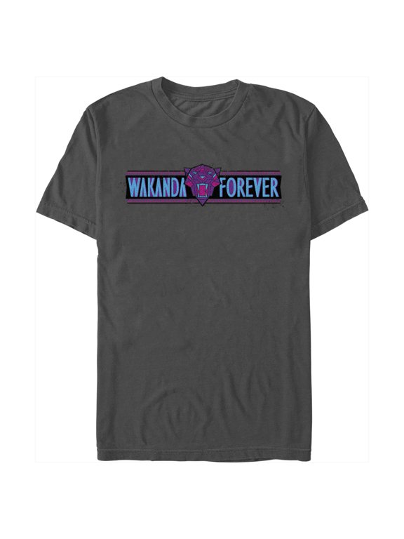 Men's Marvel Black Panther Wakanda Forever Banner Phrase T-Shirt