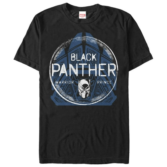 Men's Marvel Black Panther Warrior Prince Pattern  Graphic Tee Black 4X Large