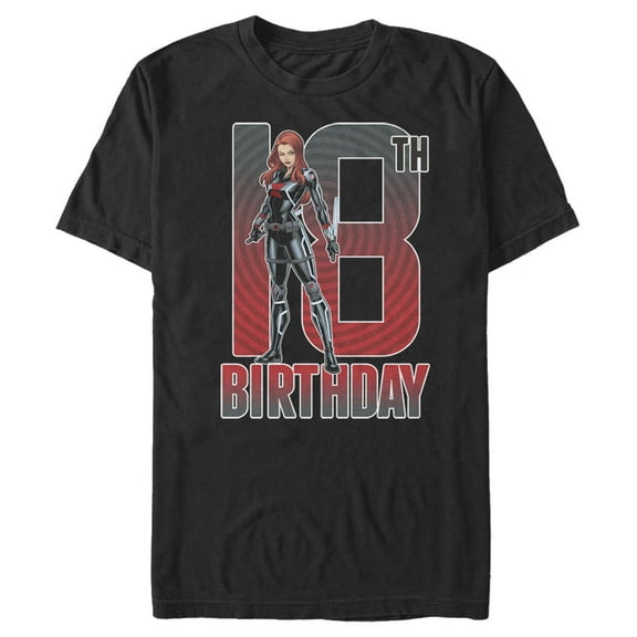 Men's Marvel Black Widow 18th Birthday  Graphic Tee Black Medium