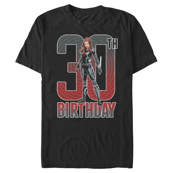 Men's Marvel Black Widow 30th Birthday  Graphic Tee Black Medium