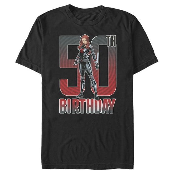 Men's Marvel Black Widow 50th Birthday Graphic Tee Black Large