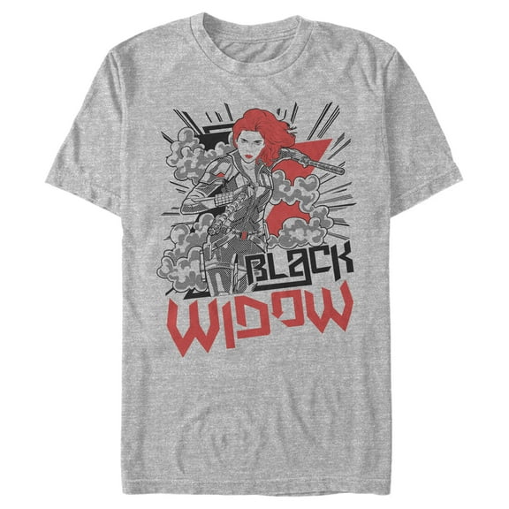 Men's Marvel Black Widow Animated Approach  Graphic Tee Athletic Heather Small