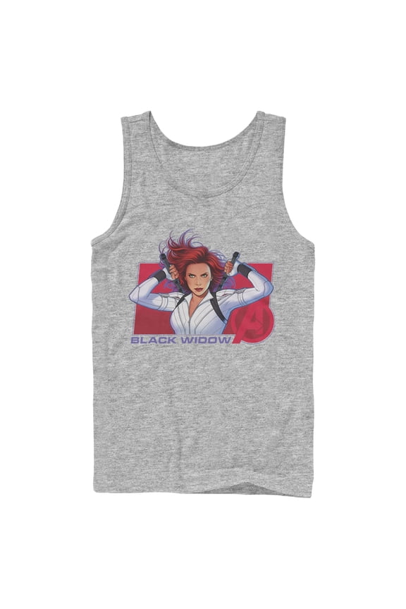 Men's Marvel Black Widow Avenger Hero Tank Top Athletic Heather 2X Large