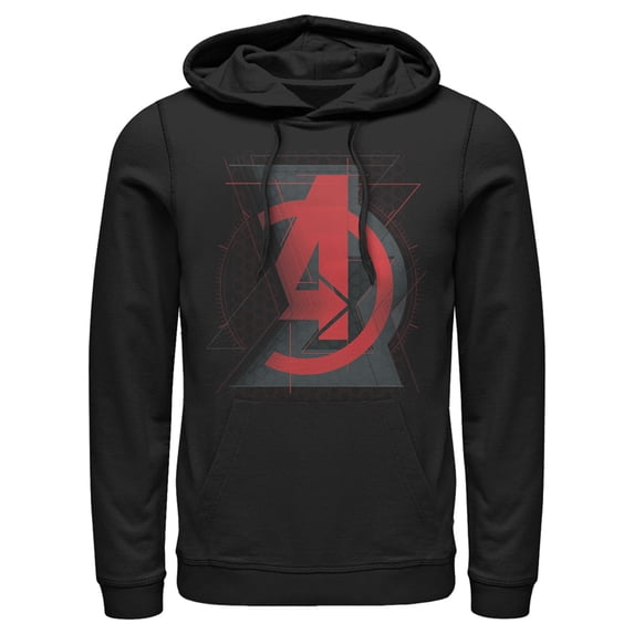 Men's Marvel Black Widow Avenger Logo Pull Over Hoodie Black Large