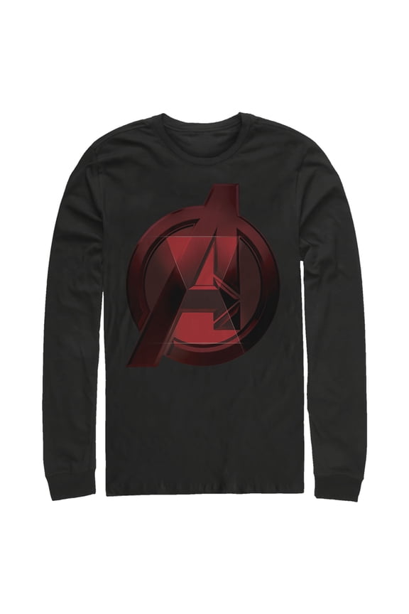 Men's Marvel Black Widow Avenger Symbol Long Sleeve Shirt Black Medium
