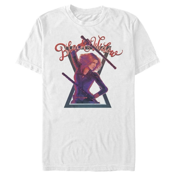 Men's Marvel Black Widow Battle Ready Graphic Tee White Small