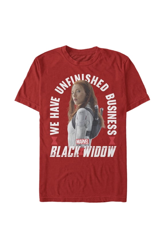 Men's Marvel Black Widow Business Graphic Tee Red Small
