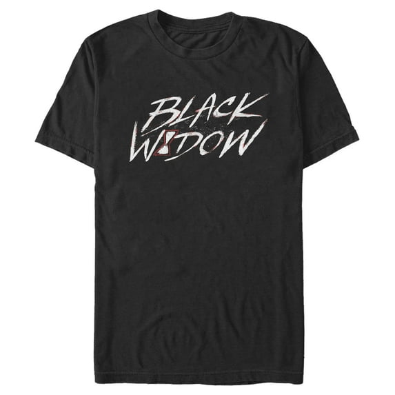 Men's Marvel Black Widow Chalk Logo Graphic Tee Black Small