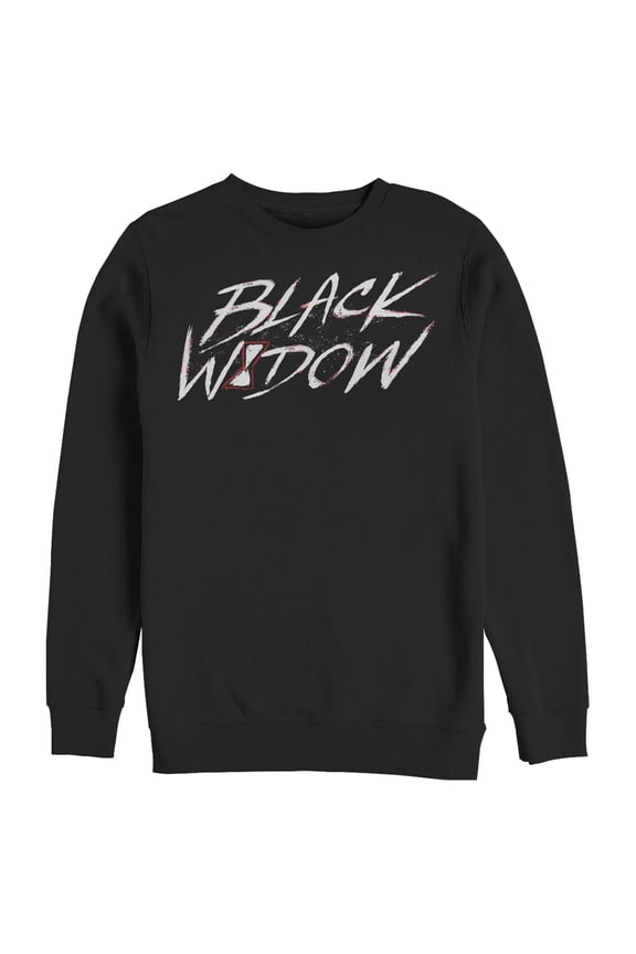 Men's Marvel Black Widow Chalk Logo Sweatshirt Black X Large