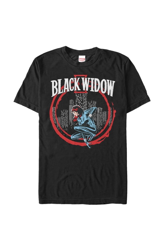 Men's Marvel Black Widow Circle Graphic Tee Black Small