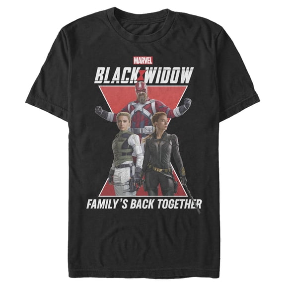 Men's Marvel Black Widow Family Back Together  Graphic Tee Black Small