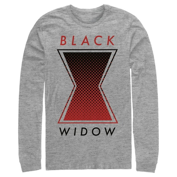 Men's Marvel Black Widow Gradient Logo Long Sleeve Shirt Athletic Heather Small