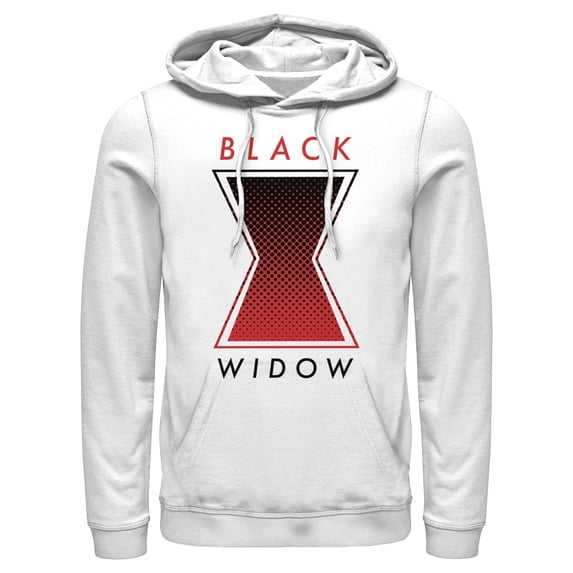Men's Marvel Black Widow Gradient Logo Pull Over Hoodie White X Large