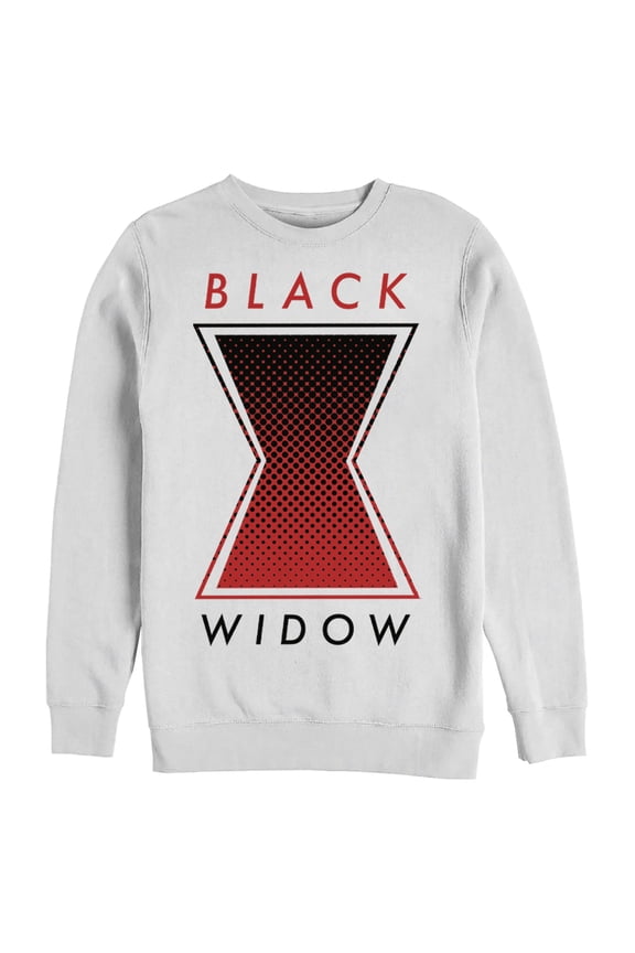 Men's Marvel Black Widow Gradient Logo Sweatshirt White 2X Large