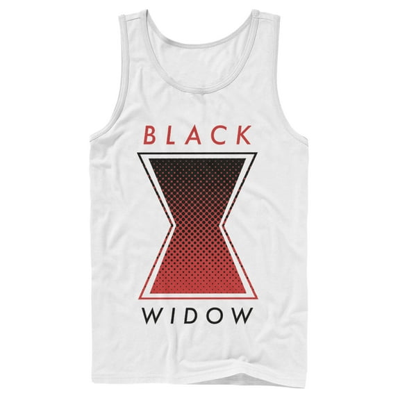 Men's Marvel Black Widow Gradient Logo Tank Top White 2X Large