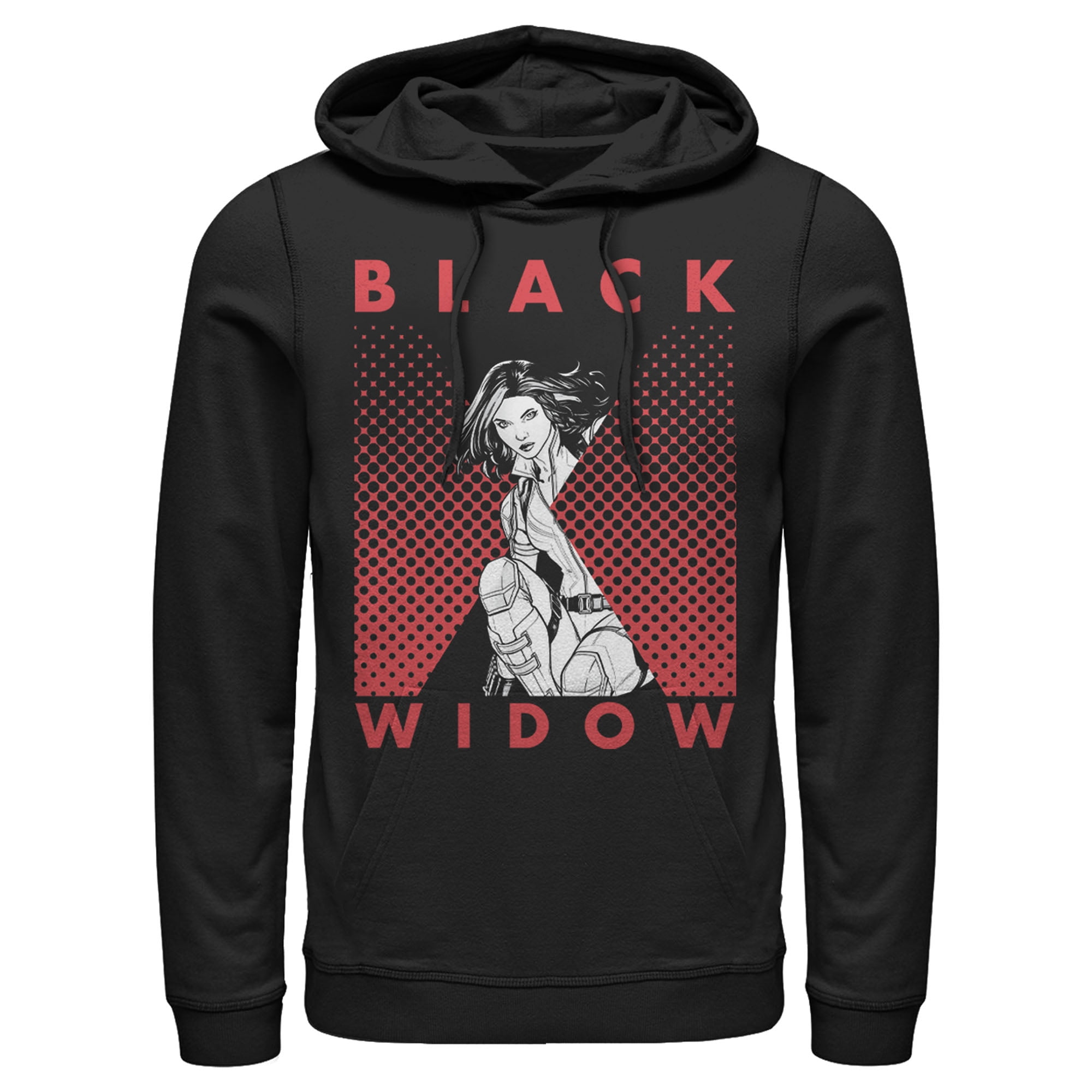 Men s Marvel Black Widow Gradient Pose Pull Over Hoodie Black Small Walmart