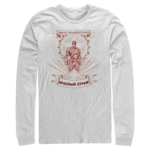 Men's Marvel Black Widow Guardian Halo Long Sleeve Shirt White 2X Large