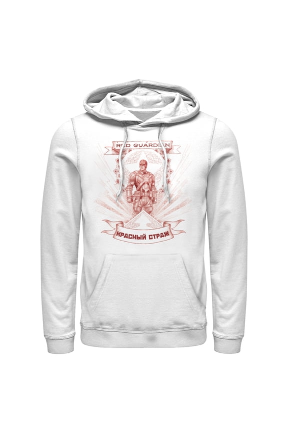 Men's Marvel Black Widow Guardian Halo Pull Over Hoodie White 2X Large