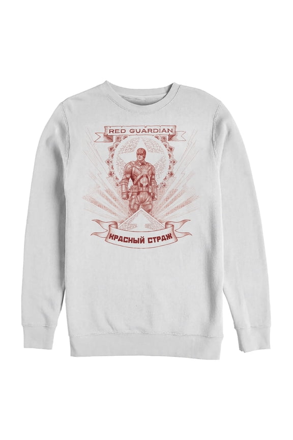 Men's Marvel Black Widow Guardian Halo Sweatshirt White Large