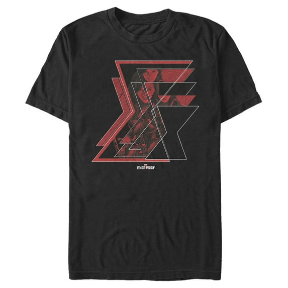 Men's Marvel Black Widow Hourglass Reflection Graphic Tee Black X Large