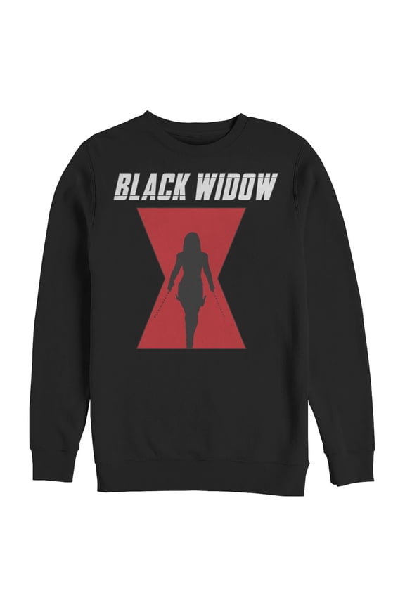 Men's Marvel Black Widow Hourglass Silhouette Sweatshirt Black Large