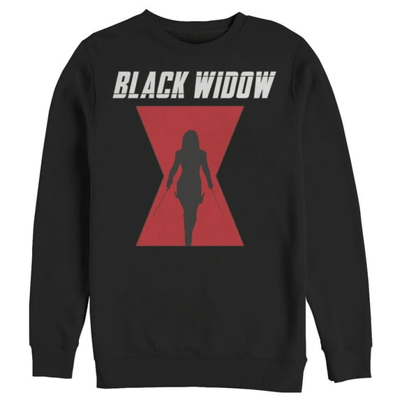 Men's Marvel Black Widow Hourglass Silhouette  Sweatshirt Black Medium
