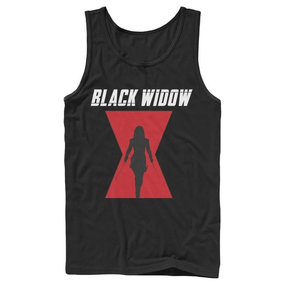 Men's Marvel Black Widow Hourglass Silhouette  Tank Top Black X Large