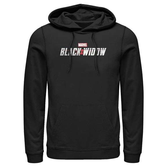 Men's Marvel Black Widow Movie Logo  Pull Over Hoodie Black Large