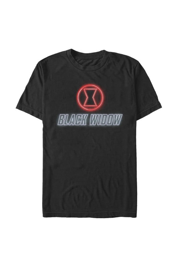 Men's Marvel Black Widow Neon Hourglass  Graphic Tee Black X Large