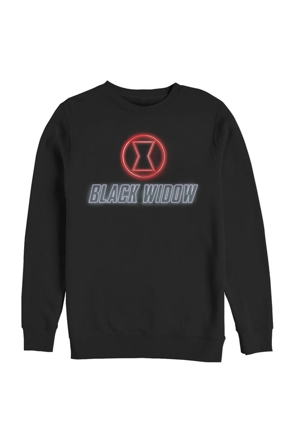 Men's Marvel Black Widow Neon Hourglass Sweatshirt Black Large