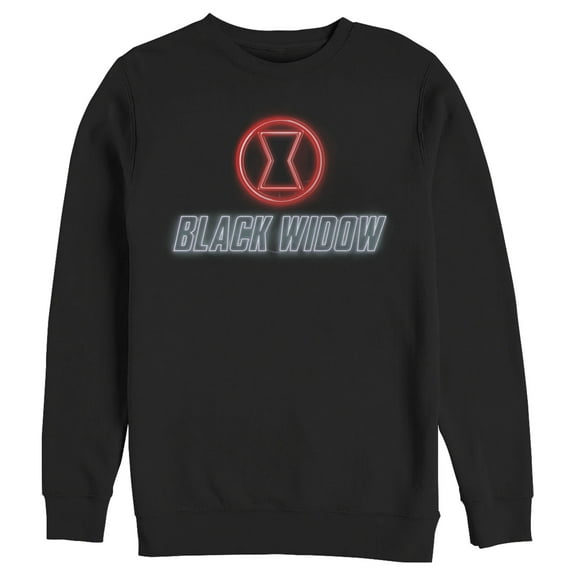 Men's Marvel Black Widow Neon Hourglass Sweatshirt Black Medium