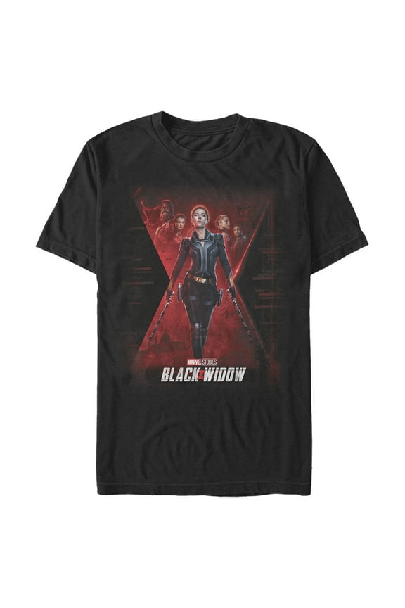 Men's Marvel: Black Widow Official Movie Poster Graphic Tee Black 2X Large