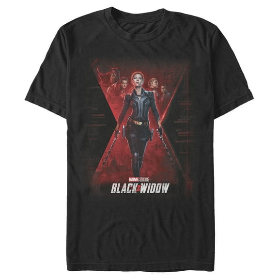 Men's Marvel: Black Widow Official Movie Poster Graphic Tee Black X Large