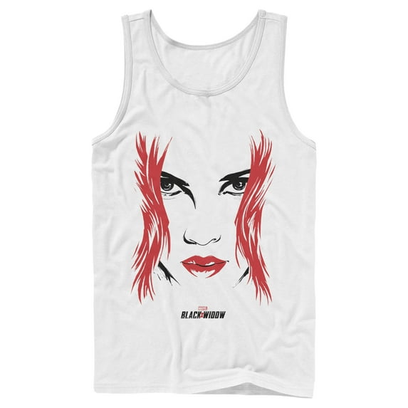 Men's Marvel Black Widow Painted 80's Face Tank Top White X Large