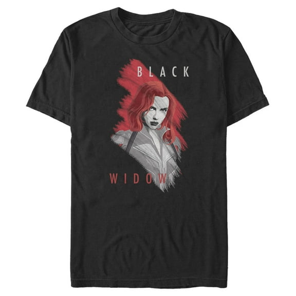 Men's Marvel Black Widow Smudge Portrait Graphic Tee Black X Large