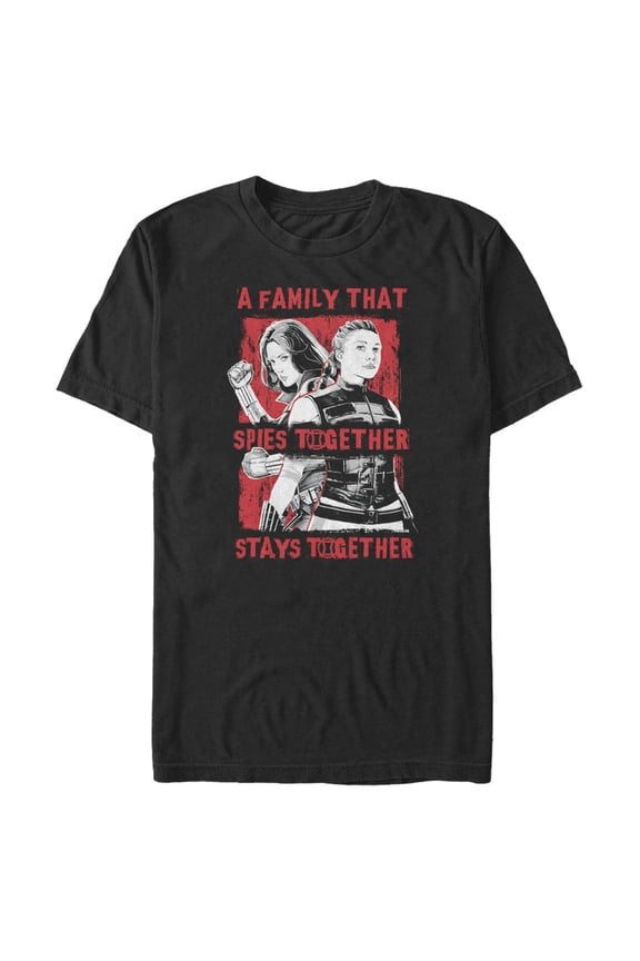 Men's Marvel Black Widow Spy Family  Graphic Tee Black Medium