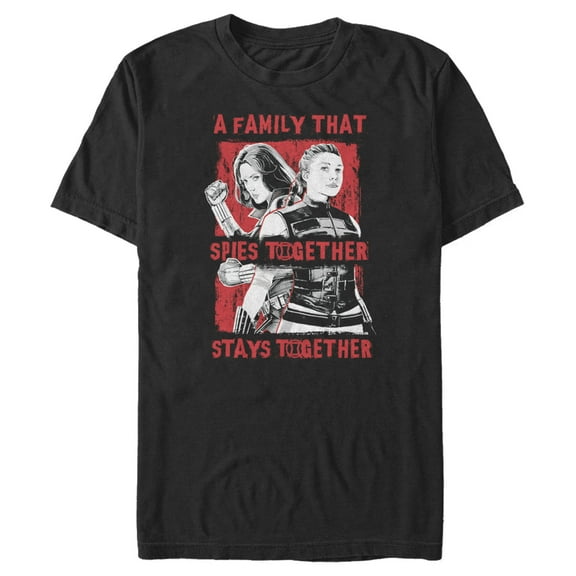 Men's Marvel Black Widow Spy Family  Graphic Tee Black Small