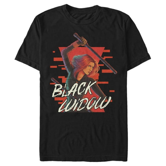 Men's Marvel Black Widow Streaked Hourglass Graphic Tee Black X Large