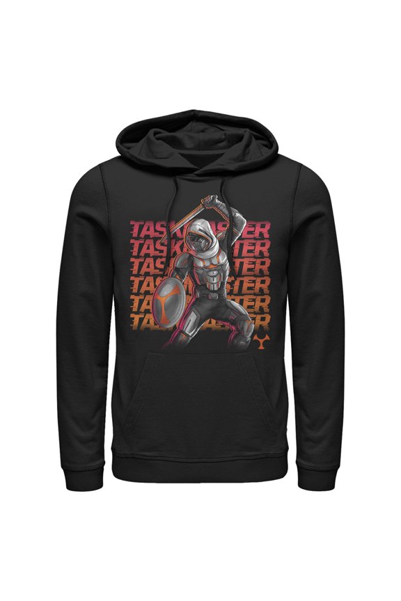 Men's Marvel Black Widow Taskmaster Battle Pull Over Hoodie Black 2X Large