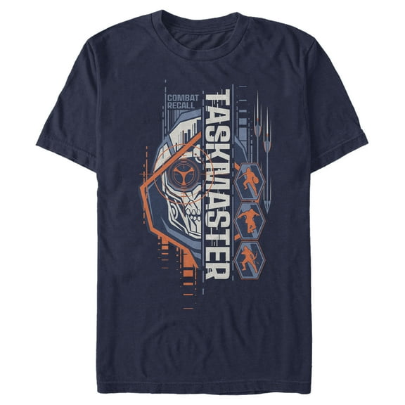 Men's Marvel Black Widow Taskmaster Mask Graphic Tee Navy Blue Medium