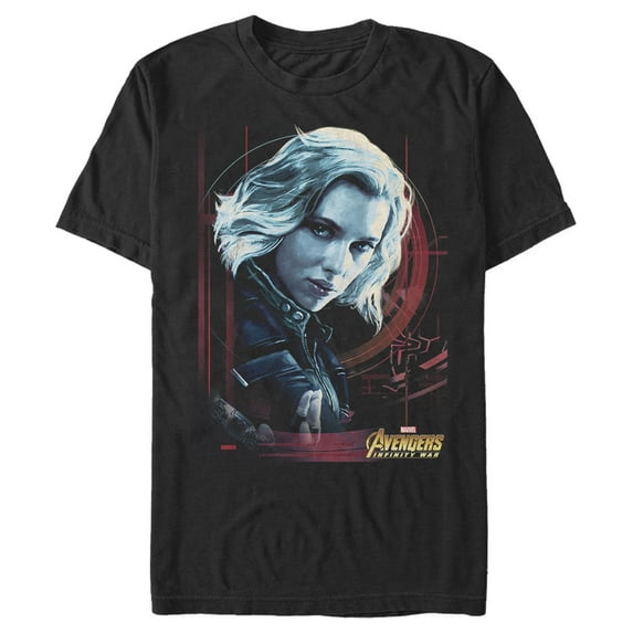 Men's Marvel Black Widow Tech Focus Graphic Tee Black Large