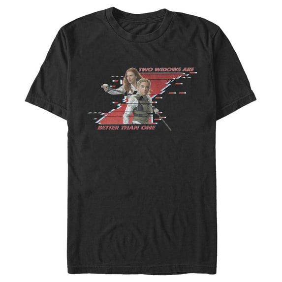Men's Marvel Black Widow Two Better Than One  Graphic Tee Black Large
